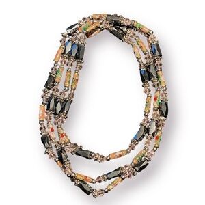 Vintage Magnetic Hematite and Cloissone Bead Bracelet or Necklace